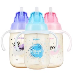 贝亲   PPSU塑料彩绘阶段式训练吸管杯水杯满杯 330ml