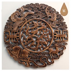 国产  木雕挂件香樟木头雕刻画工艺品中式客厅艺术福字卧室内装饰品