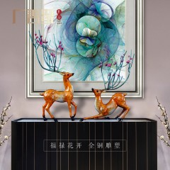 国产  铜鹿摆件客厅家居装饰会所酒店办公室乔迁开业礼品纯铜梅花鹿摆件