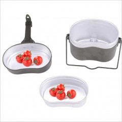 国产 德式铝饭盒 户外野营饭盒 双层保温便当盒 便携式椭圆形饭盒