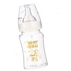 爱得利 玻璃奶瓶宝宝宽口径婴儿奶瓶新生儿防摔保护套装150+240mL