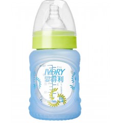 爱得利 玻璃奶瓶带硅胶保护套宽口径防摔新生儿宝宝奶瓶150/260mL