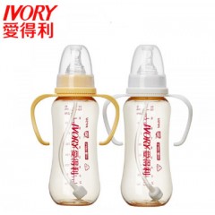 爱得利 PPSU奶瓶标口径宝宝带柄带吸管婴儿塑料300mL奶瓶防摔Y1040