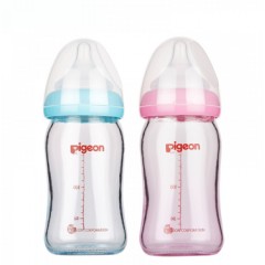 贝亲 奶瓶 玻璃新生儿初生婴儿宽口径硅胶护层 配SS奶嘴 AA130