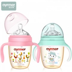 爱因美 宝宝奶瓶ppsu耐摔超宽口径防胀气婴儿塑料奶瓶带吸管重力球