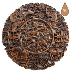 国产  木雕挂件香樟木头雕刻画工艺品中式客厅艺术福字卧室内装饰品