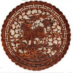 国产  墙上面装饰品壁挂件卧室客厅房子复古中式香樟实木装饰品东阳木雕