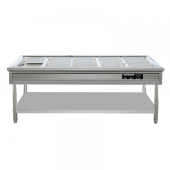 国产 不锈钢保温售饭台台式商用食堂餐厅快餐台电热汤池售菜台