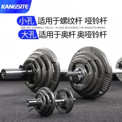 国产 杠铃片大孔小孔片清仓处理电镀手抓烤漆片包胶环保家用健身哑铃片