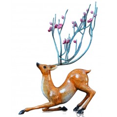 国产  铜鹿摆件客厅家居装饰会所酒店办公室乔迁开业礼品纯铜梅花鹿摆件