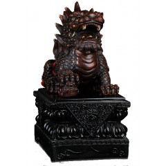 国产 铜麒麟摆件一对纯铜招财镇宅开光办公室客厅家居饰品风水麒麟摆件