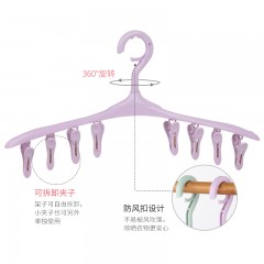 国产 多功能防风晾衣架无痕家用晒袜夹卡扣防滑内衣袜子8夹晾晒架挂钩