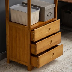 木马人 简易衣帽架实木卧室挂衣架柜子落地衣服包置物家用简约现代