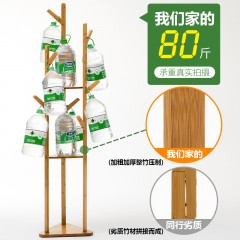 木马人  简易衣帽架落地实木卧室挂衣架柜子简约现代衣服包置物家用