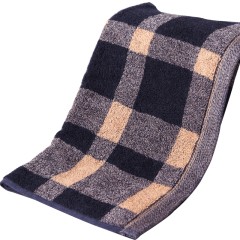 金号 纯棉毛巾 全棉提缎面巾 商务沉稳大气英伦格 情侣款式 110g