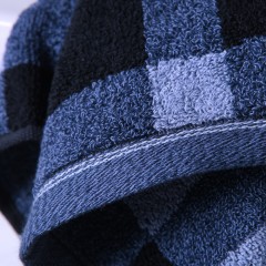 金号 纯棉毛巾 全棉提缎面巾 商务沉稳大气英伦格 情侣款式 110g