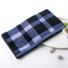 金号 纯棉毛巾 全棉提缎面巾 商务沉稳大气英伦格 情侣款式 110g