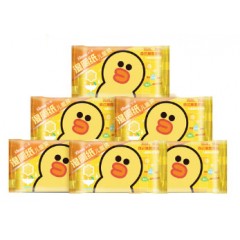 舒洁  LINE FRIENDS儿童湿厕纸18片6包 擦屁屁湿巾 宝宝湿巾 幼儿园
