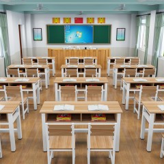 国产 课桌椅双层带抽屉双人书桌 120*40*74