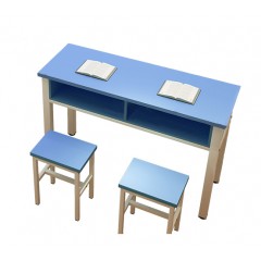 国产 学生课桌双层带抽屉凳子椅子 120*60*80