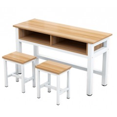 国产 课桌椅双层带抽屉双人书桌 120*40*74