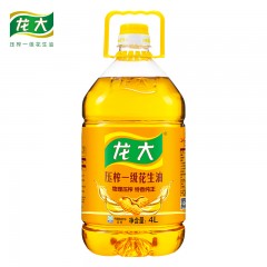 龙大 压榨一级花生油4L