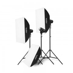 神牛 GODOX E250 摄影棚小型摄影闪光灯套装 250W三灯套装 补光灯摄影柔光箱 三灯套装 小商品拍摄