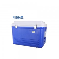 佑酷品胜 60升带温度大保温箱外卖药品冷藏箱车载户外野餐烧烤钓鱼箱可坐人 蓝色