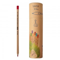 中华 6725-24 铅笔 原木 三角彩色 24色