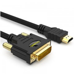 ☆秋叶原 CHOSEAL QS8144T3 HDMI转DVI高清双向转换连接线 数字高清连接线 3米