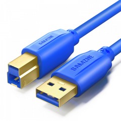 山泽 usb3.0打印机数据线A公对B公镀金硬盘盒方口数据线0.5 1 2米 SDY-01C