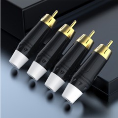 ☆秋叶原 CHOSEAL QD2007W RCA音视频插头 莲花头RCA 4支装