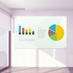 ☆AUCS 120×90CM BL1290L 磁性钢化玻璃白板