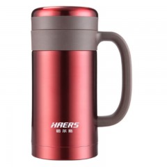 哈尔斯 保温杯男女泡茶 304不锈钢水杯带手柄办公室茶杯HBG-450-13