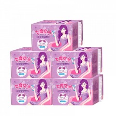 七度空间 6包优雅系列卫生巾姨妈巾纯棉超薄日用+夜用+护垫组合