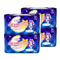 七度空间 卫生巾纯棉超薄日用夜用绵柔姨妈巾护垫11包72片