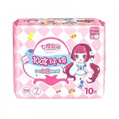 七度空间 卫生巾纯棉超薄日用夜用绵柔姨妈巾护垫11包72片