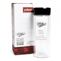 宜洁 玻璃杯水杯男双层便携随手杯子防摔过滤男女泡茶杯子车载杯子 Y-9710