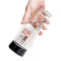 宜洁 玻璃杯水杯男双层便携随手杯子防摔过滤男女泡茶杯子车载杯子 Y-9710