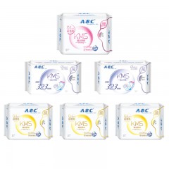 ABC  卫生巾女纯棉亲肤夜用日用姨妈巾组合套装日夜棉柔6包