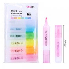 得力 S628荧光笔套装(混)(6支/袋)(单位：袋）