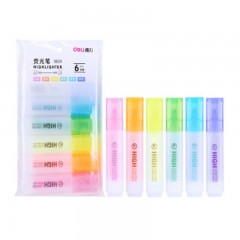 得力 S628荧光笔套装(混)(6支/袋)(单位：袋）