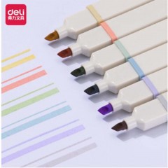 得力-S743-方杆荧光笔(混)-(6支/盒)-单位：盒-起订量2盒