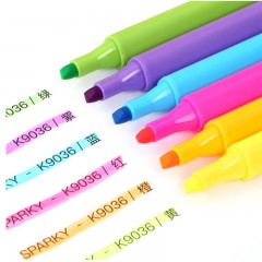 齐心(Comix)-K9036-荧光笔醒目重点标记笔水性记号笔-6支/盒-6色-单位：盒-起订量3袋