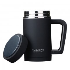 富光 保温杯带把手泡茶杯过滤网商务不锈钢手柄水杯男女士办公杯子