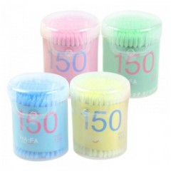 笑妈妈 化妆棉签双头无菌棒一次性家用棉花棒尖头纸杆卸妆棉棒150根