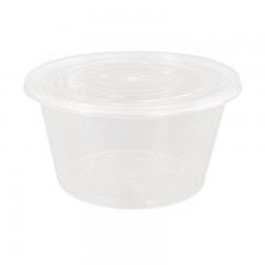 特美居 一次性汤碗圆形塑料打包盒圆碗150只装150ml加厚带盖防烫外卖快餐盒打包餐具透明装 5箱起订 单位：箱