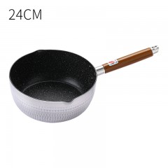 四时烟火日式复合底雪平锅 不粘锅奶锅 24cm