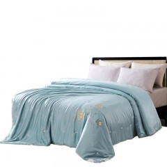 芳恩家纺 FN-B6033 简约奢享蚕香被 夏天水洗空调被单人夏被芯 绿色 200x230cm 单位：床