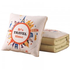 芳恩家纺 FN-R742 数码印花亚麻抱枕被 多功能抱枕被子两用汽车沙发靠垫被办公促销礼品 环游世界 单位：个